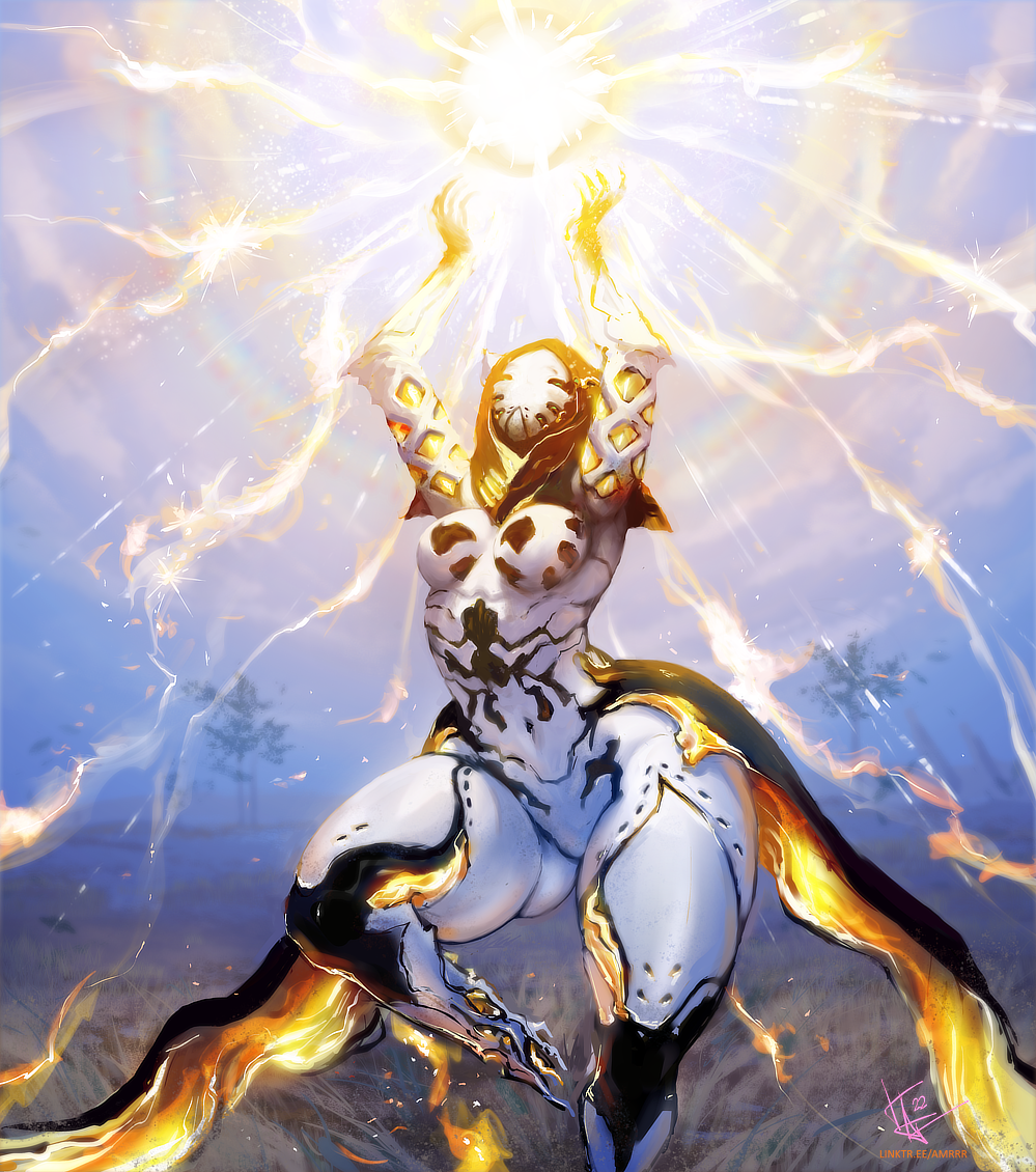 android awrrrq big_butt bottom_heavy breasts butt energy energy_beam featureless_breasts featureless_crotch female huge_butt huge_hips huge_thighs humanoid machine navel praise_the_sun_(meme) robot small_breasts solo thick_thighs warframe wide_hips wisp_(warframe)