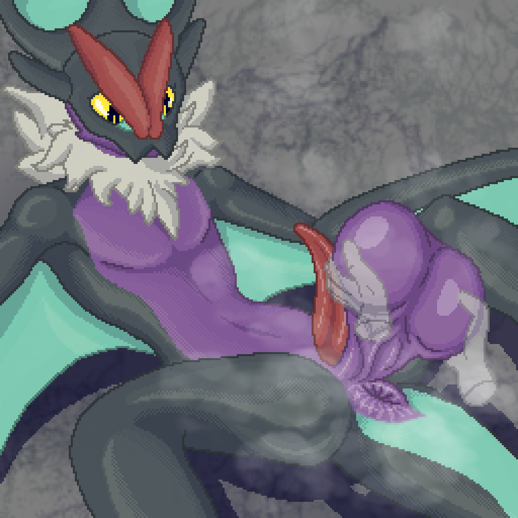 anthro anus athletic balls balls_on_tail bat big_balls bodily_fluids butt digital_media_(artwork) disembodied_hand generation_6_pokemon genitals ghost_hands grey_body hand_on_balls iv lifting_balls looking_at_genitalia lying male mammal neck_tuft nintendo noivern noodlybat_(artist) on_back penis pixel_(artwork) pokemon pokemon_(species) presenting puffy_anus purple_body saggy_balls simple_background slim small_waist solo spread_legs spreading steam sweat sweaty_butt tapering_penis tuft wings