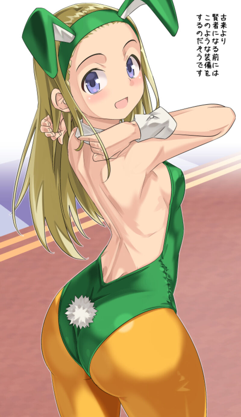 1girl animal_ears ass bare_shoulders blonde_hair blush breasts detached_collar dragon_quest dragon_quest_xi fake_animal_ears green_hairband hairband highres imaichi leotard long_hair looking_at_viewer open_mouth pantyhose playboy_bunny purple_eyes rabbit_ears rabbit_tail senya_(dq11) smile solo strapless strapless_leotard tail wrist_cuffs
