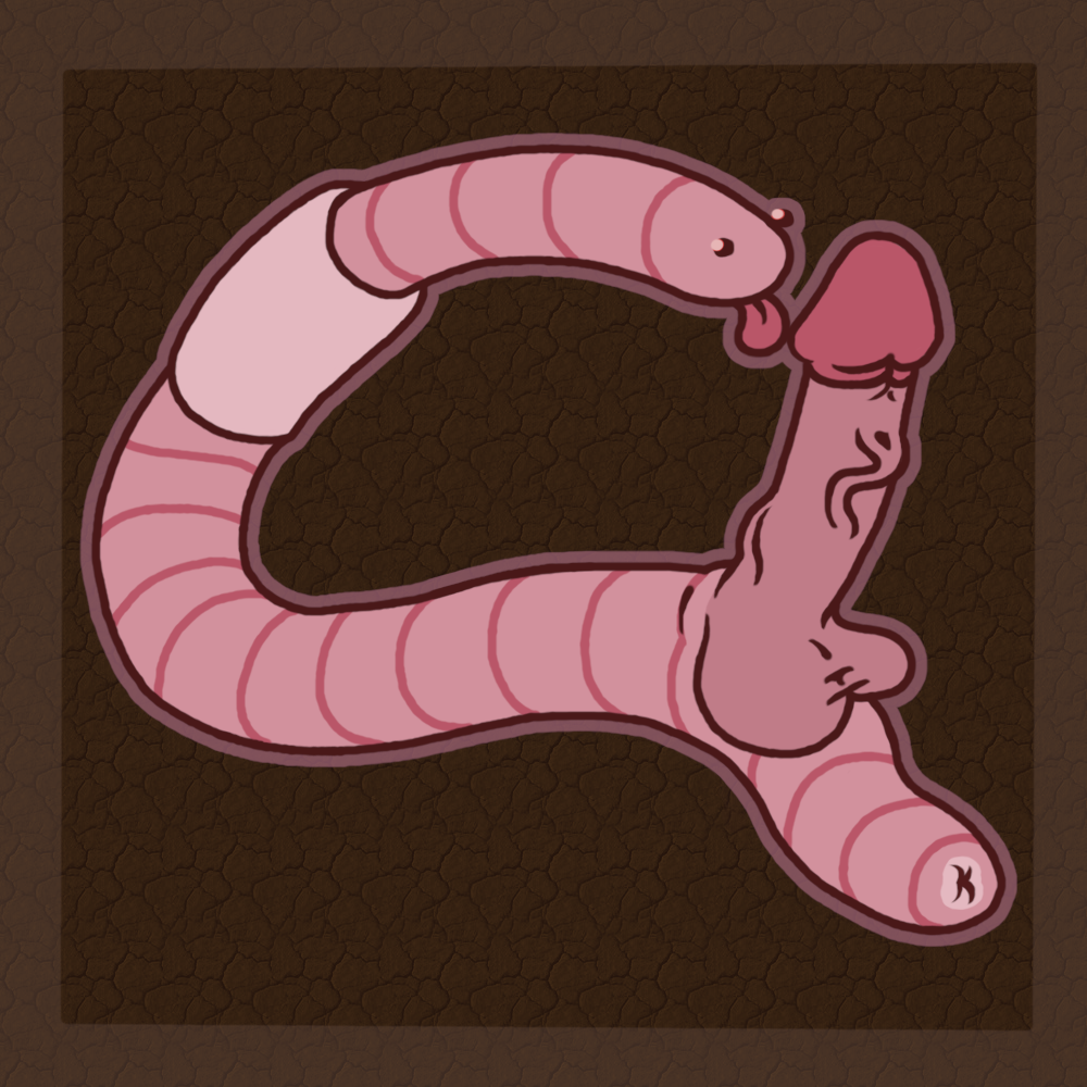 annelid anus circumcised dot_eyes earthworm feral genitals humanoid_genitalia male penis pink_body pink_skin scary_lemon solo tongue tongue_out worm