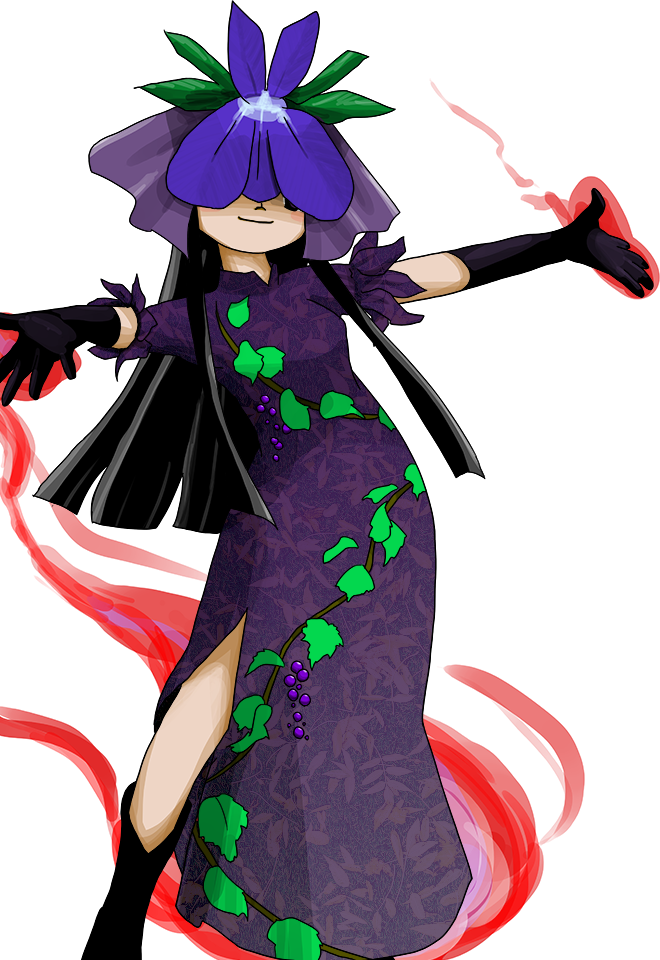 1girl non-web_source official_art solo tagme touhou transparent_background unfinished_dream_of_all_living_ghost yomotsu_hisami zun_(artist)
