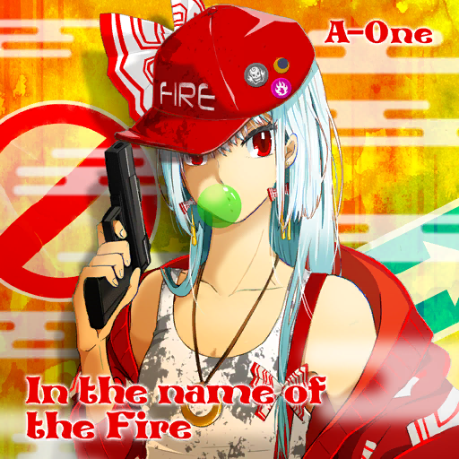 1girl a-one album_cover alternate_costume bare_shoulders baseball_cap bow bow_earrings bubble_blowing camouflage_tank_top circle_name cover dangle_earrings earrings english_text eyelashes fog fujiwara_no_mokou game_cg gun hair_bow hair_over_shoulder handgun hat hat_pin holding holding_gun holding_weapon jacket jacket_partially_removed jewelry kuruizaki_flower long_hair looking_at_viewer official_art ofuda ofuda_on_clothes red_eyes red_headwear red_jacket red_trim road_sign sign solo straight_hair streetwear suspenders tank_top touhou touhou_cannonball upper_body weapon white_bow white_hair white_tank_top yellow_background