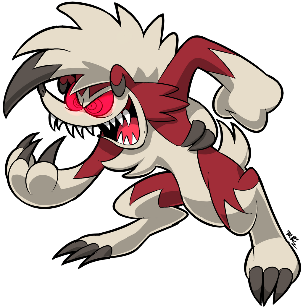 alpha_channel anthro biped bright_eyes claws fangs frown_eyebrows fur generation_7_pokemon grey_body grey_fur lycanroc mast3r-rainb0w midnight_lycanroc nintendo open_mouth open_smile pokemon pokemon_(species) red_body red_fur red_sclera ringed_eyes sharp_claws sharp_teeth signature simple_background smile solo teeth toony transparent_background white_body white_fur