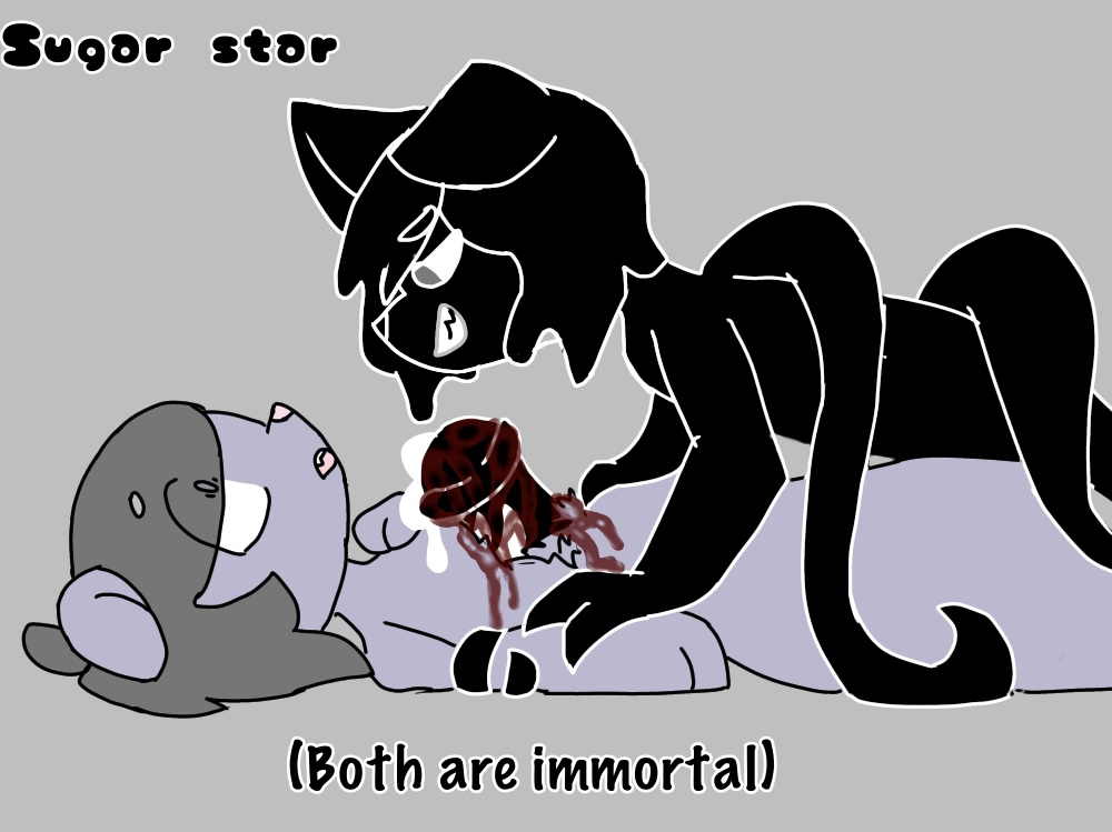 anthro anthro_on_anthro belly_pop blood bodily_fluids cassy_(sugar_star) death duo forced gore intersex intersex/male male nightshade_(sugar_star) rape ribs shape_shifter sugar_star_mlp tentacle_monster tentacles