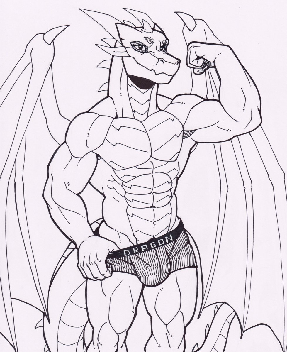 abs anthro boxers_(clothing) clothing dragon flexing hi_res leg_muscles looking_at_viewer male muscular muscular_male nameless00 smug_face solo underwear ven_(kodiak3d)