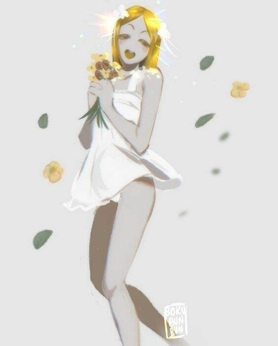 1other :d androgynous artist_request babydoll bare_arms bare_shoulders blonde_hair bob_cut bottomless camisole chemise colored_skin colored_tongue feet_out_of_frame flower frilled_camisole frills glowing glowing_hair half-closed_eyes holding holding_flower houseki_no_kuni leaf nightgown non-web_source open_mouth other_focus panties parted_bangs see-through short_hair smile solo source_request strap underwear v-shaped_eyebrows white_babydoll white_camisole white_nightgown white_panties white_skin wind yellow_diamond_(houseki_no_kuni) yellow_eyes yellow_flower yellow_tongue