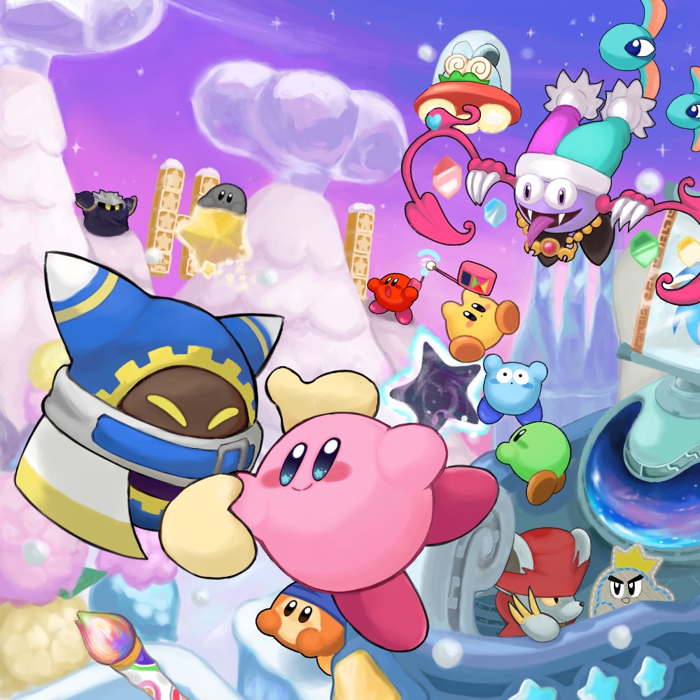 @_@ bandana bandana_waddle_dee blue_headwear blue_skin cape cellphone cerulean_(kirby) claws colored_skin daroach doc_(kirby) fangs holding holding_phone kirby kirby's_epic_yarn kirby's_return_to_dream_land kirby_(series) kirby_and_the_amazing_mirror kirby_canvas_curse kirby_squeak_squad kirby_super_star_ultra looking_at_another lor_starcutter magolor marx_soul mask meta_knight no_humans o_o open_mouth paintbrush phone pink_skin prince_fluff red_headwear red_skin shadow_kirby shoyu_nimono smile solid_oval_eyes star_(sky) star_(symbol) tongue tongue_out warp_star yellow_eyes yellow_skin