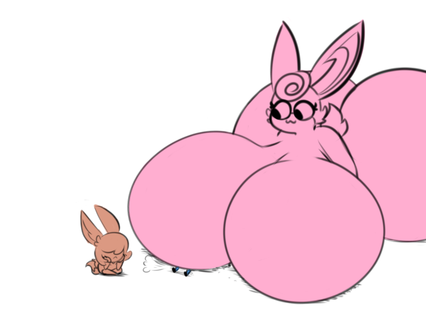 ambiguous_gender anthro big_breasts big_butt black_eyes blue_body breast_smother breasts brown_body butt dewy-eyedboy eevee featureless_breasts female fur generation_1_pokemon generation_4_pokemon group huge_breasts huge_butt hyper hyper_breasts hyper_butt inflation larger_female macro nintendo pink_body pink_fur pokemon pokemon_(species) riolu simple_background size_difference smile smothering trapped trio white_background wigglytuff