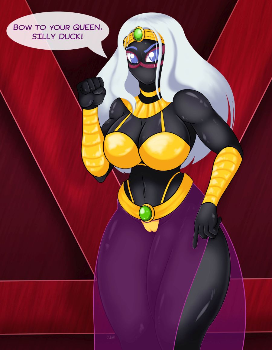 alien alien_humanoid bikini breasts camel_toe clothed clothing duck_dodgers egyptian_clothing egyptian_headdress female humanoid martian martian_(duck_dodgers) not_furry queen_tyr'ahnee royalty solo swimwear ullah