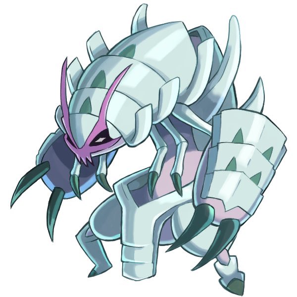 +_+ claws closed_mouth commentary_request dusk_poke27 full_body golisopod looking_down no_humans pokemon pokemon_(creature) simple_background solo standing white_background