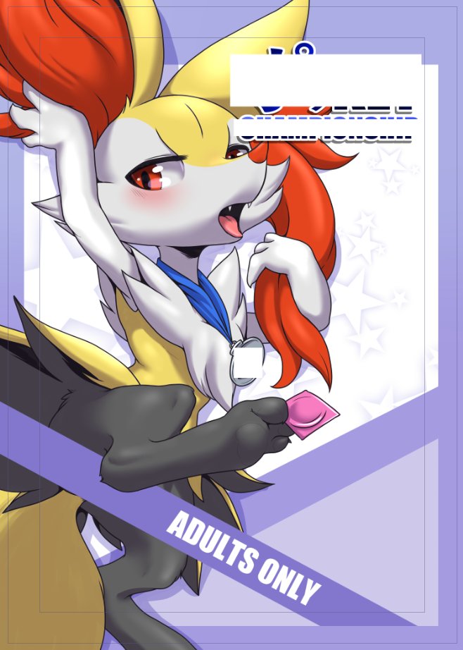 1girl animal_ear_fluff animal_ears animal_feet animal_nose arm_up black_fur blush body_fur border braixen censored censored_text commentary english_commentary english_text fangs feet flat_chest fox_ears fox_girl fox_tail furry furry_female half-closed_eyes hand_in_own_hair hand_up holding_with_feet leg_up legs looking_to_the_side medal multicolored_fur neck_fur open_mouth outside_border pawpads pokemon pokemon_(creature) purple_border red_eyes snout soles solo spread_legs standing standing_on_one_leg star_(symbol) stoic5 tail toes tongue tongue_out white_background white_fur yellow_fur