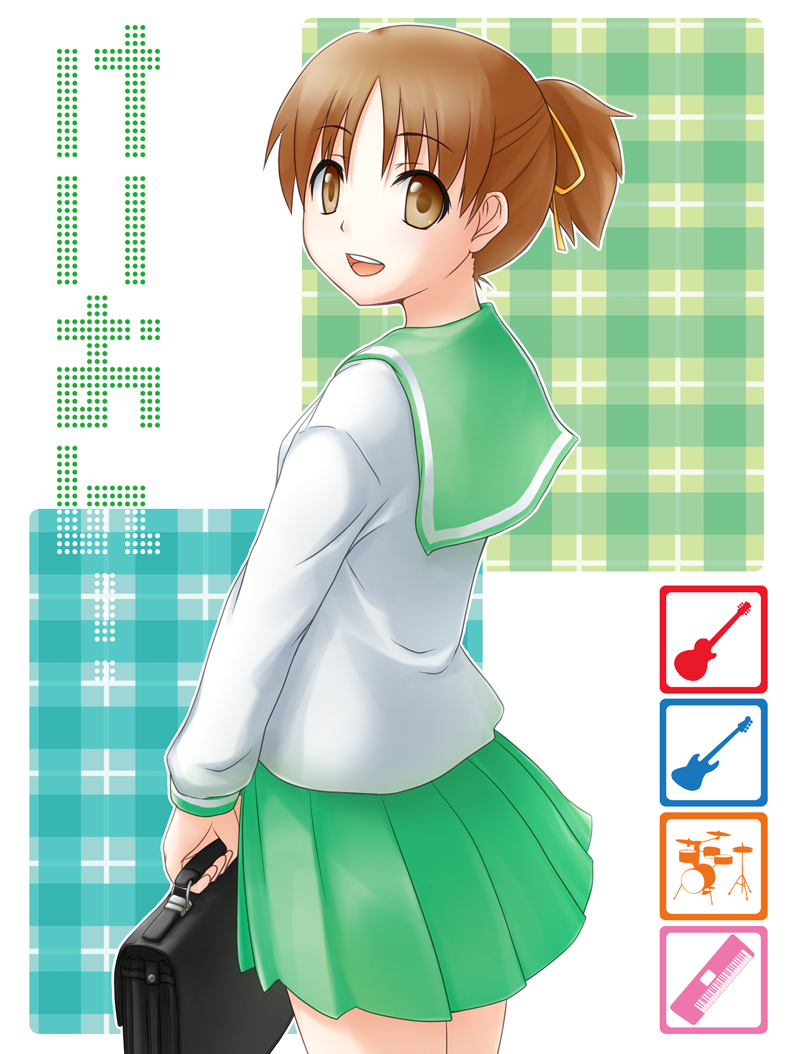 brown_eyes brown_hair hirasawa_ui k-on! school_uniform solo utou_yoshio