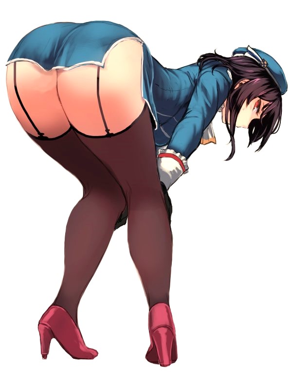 1girl ass bent_over full_body garter_straps heels huge_ass kantai_collection solo takao_(kantai_collection) thick_thighs thighhighs thighs utopia