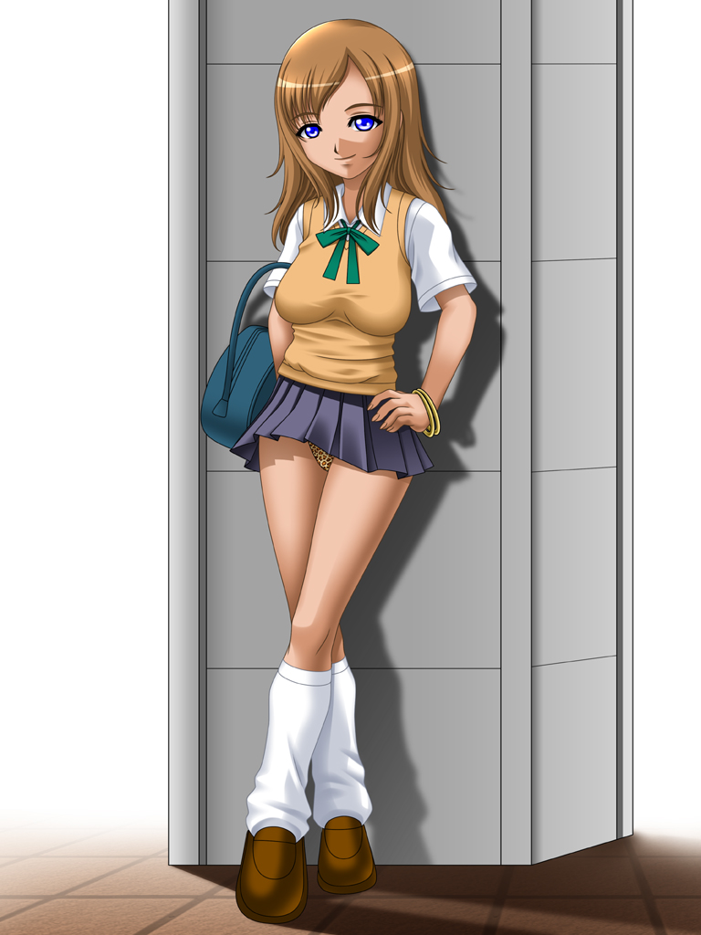 panties school_uniform schoolgirl smile standing underwear