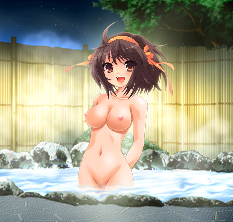 bath breasts censored nipples no_pussy nude onsen suzumiya_haruhi suzumiya_haruhi_no_yuuutsu water