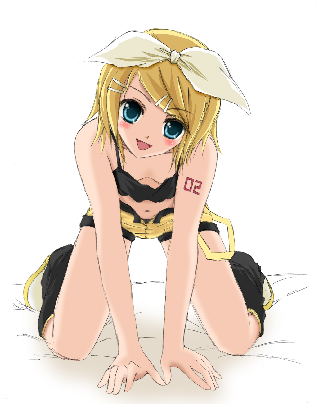 bad_id bad_pixiv_id breasts cleavage highres kagamine_rin nekokotei short_hair small_breasts solo vocaloid