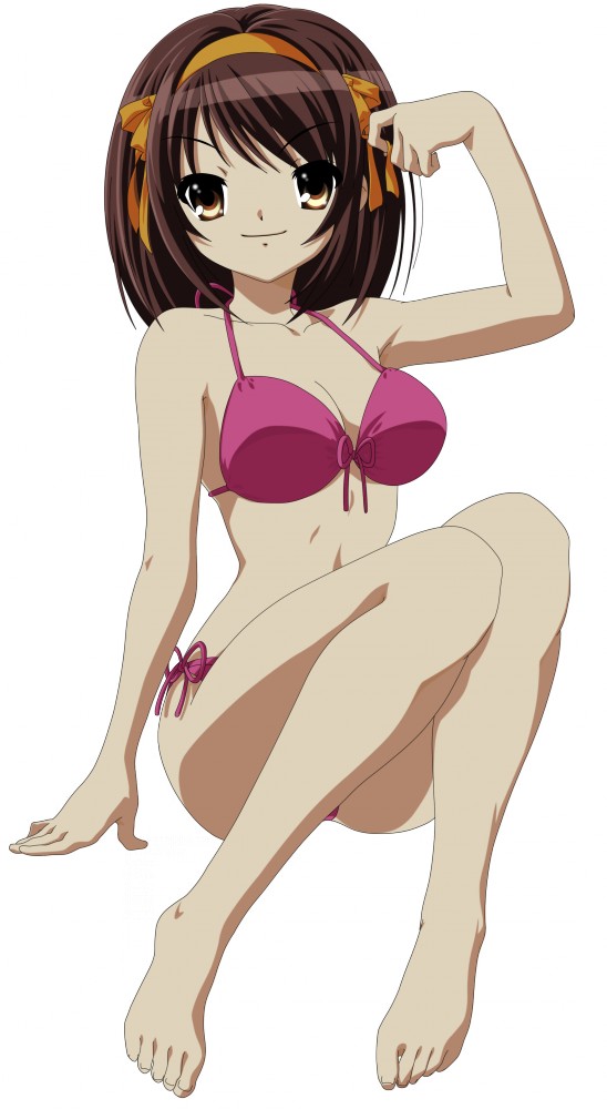 ass barefoot bikini breasts suzumiya_haruhi suzumiya_haruhi_no_yuuutsu swimsuit