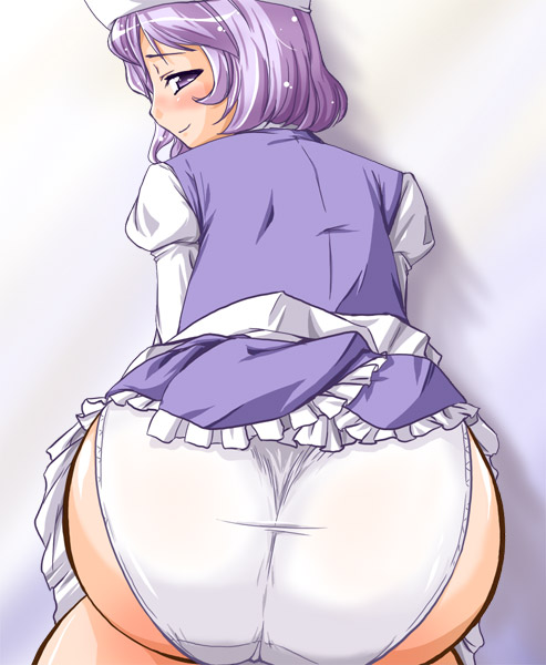 artist_request ass hat huge_ass letty_whiterock looking_back non-web_source panties smile solo touhou underwear