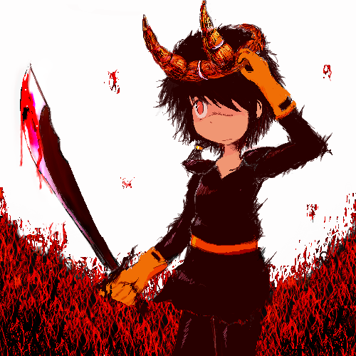armor gloves horns lowres magic:_the_gathering seirei_(mimi_toka) short_hair solo sword weapon
