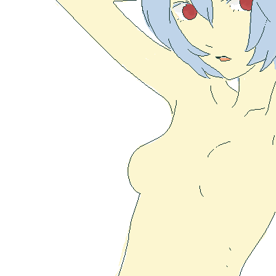 ayanami_rei blue_hair breasts gen lowres neon_genesis_evangelion no_nipples nude oekaki pale_skin red_eyes short_hair small_breasts solo