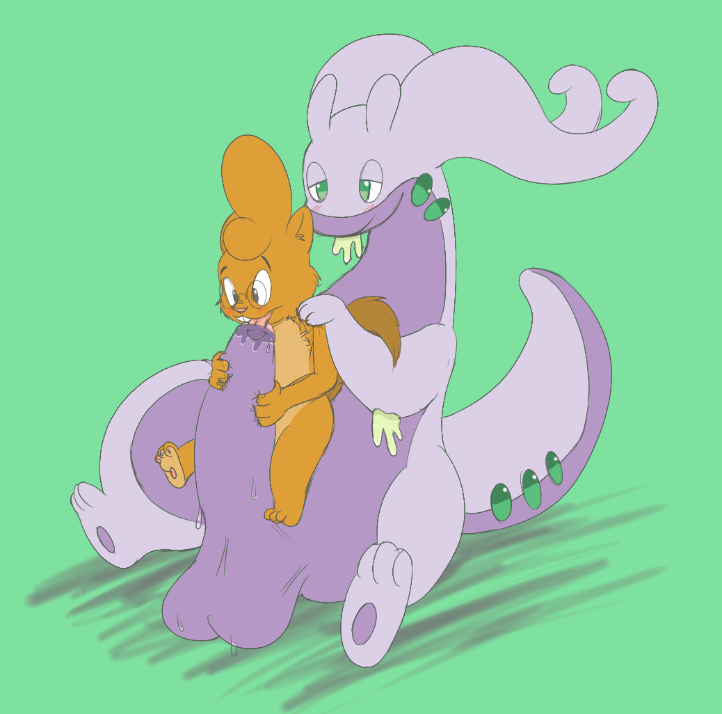 ambiguous_gender balls blush drooling foreskin foreskin_worship goodra licking male nintendo oral penis pok&eacute;mon pok&eacute;mon_(species) saliva slightly_chubby tongue tongue_out twee tweecredo uncut video_games