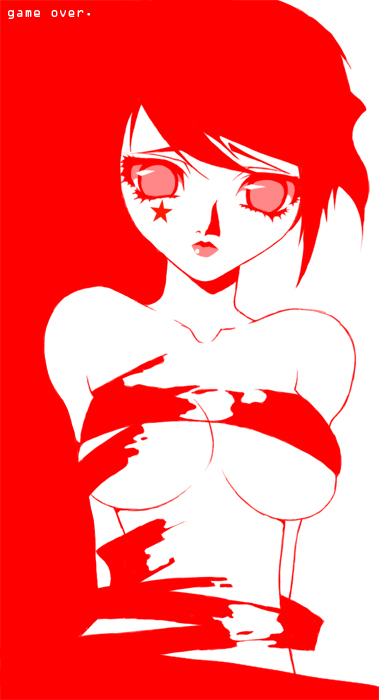 breasts emo red short_hair