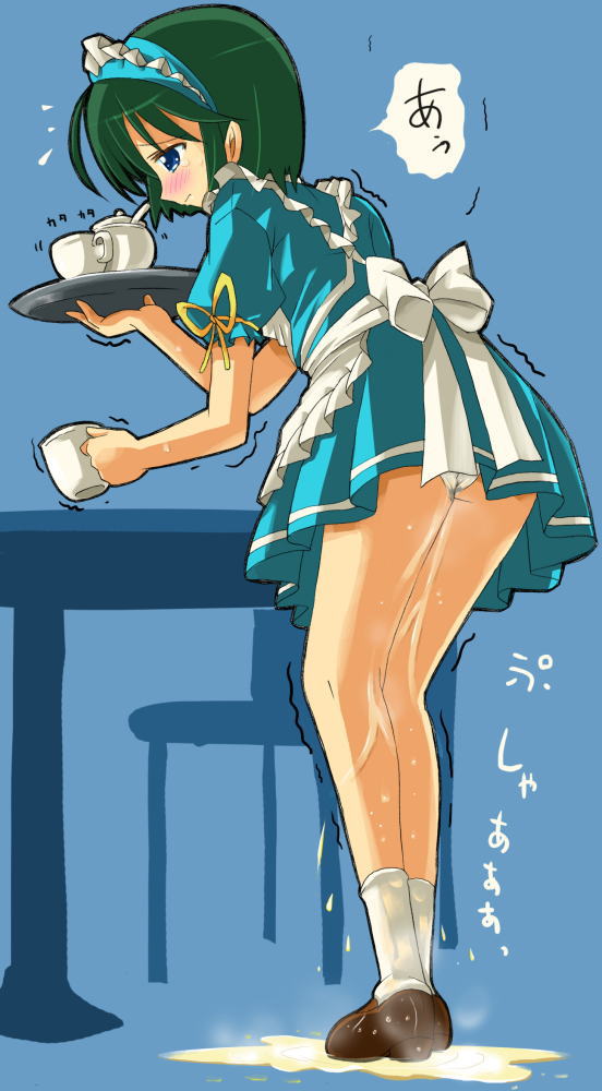 maid panties peeing underwear waitress