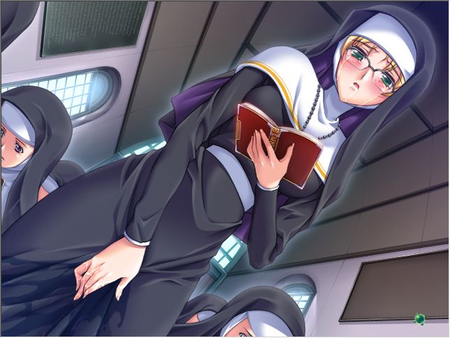 belt black_dress blonde_hair blush book breasts couldn't_hold_it desperation dress drool drooling female glasses gotta_go habit hat holding_book indoors long_sleeves necklace nun open_book open_mouth pee peeing peeing_self reading saliva semi-rimless_glasses solo_focus tears wetting window