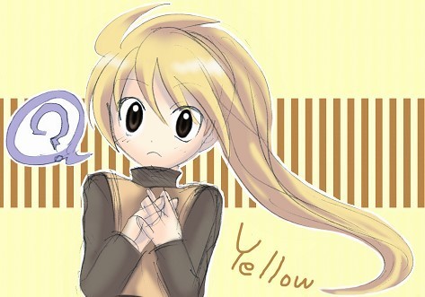 ? artist_request character_name long_hair lowres pokemon pokemon_special solo striped striped_background yellow yellow_(pokemon) yellow_background