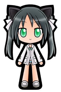 animal_ears black_hair cat_ears chibi francesca_lucchini green_eyes lowres strike_witches