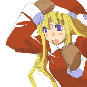 christmas copyright_request kizaki lowres oekaki santa_costume solo