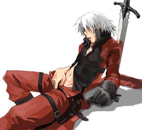1boy capcom dante dante_(devil_may_cry) devil_may_cry devil_may_cry)2 lowres sword weapon