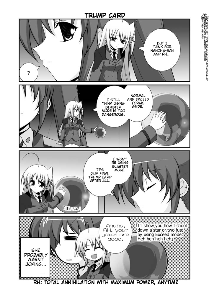 comic greyscale lyrical_nanoha mahou_shoujo_lyrical_nanoha_strikers mikage_takashi military military_uniform monochrome multiple_girls reinforce_zwei takamachi_nanoha translated tsab_ground_military_uniform uniform white_devil