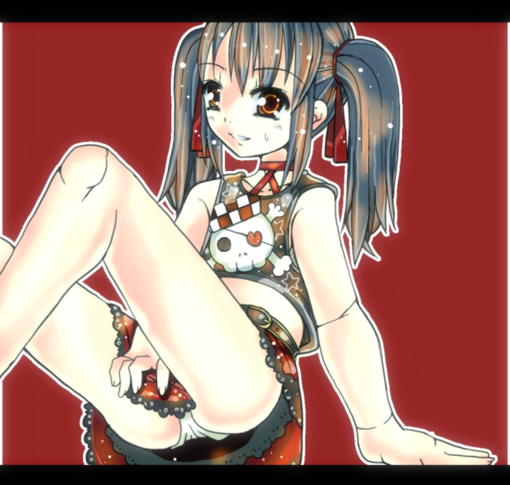 artist_request black_hair gothic kooh long_hair pangya red_eyes ribbon skirt solo twintails