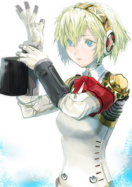 aegis_(persona) android armband blonde_hair blue_eyes bow fuyuno_haruaki persona persona_3 ribbon robot_joints solo