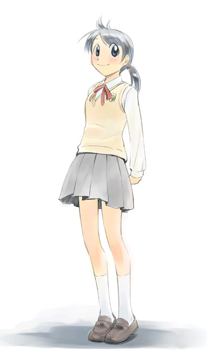 ikeda_jun_(mizutamari) original school_uniform solo source_request sweater sweater_vest vest