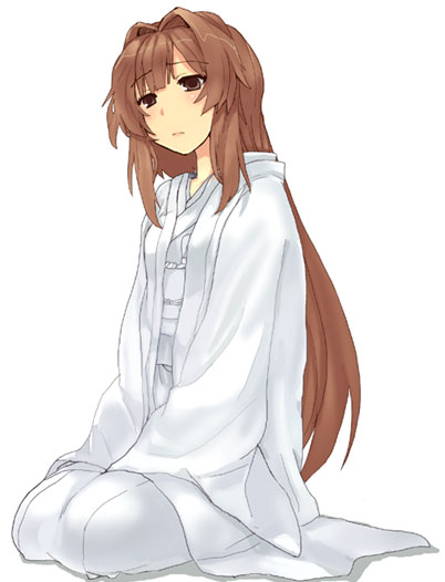 brown_eyes brown_hair closed_mouth expressionless eyebrows_visible_through_hair full_body jacket japanese_clothes jitome kimono long_sleeves looking_at_viewer open_clothes open_jacket pants seiza seto_no_hanayome seto_sun shirt simple_background sitting solo sora_(efr) white white_background white_shirt