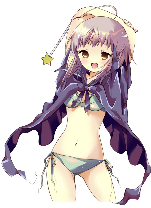 bikini cape nagato_yuki suzumiya_haruhi_no_yuuutsu swimsuit wand yuutarou