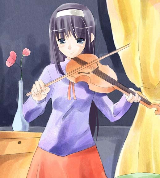 artist_request bangs instrument solo toono_akiha tsukihime violin