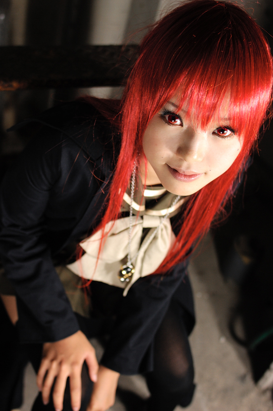 alastor_(shakugan_no_shana) cosplay jewelry kipi-san pendant photo red_hair shakugan_no_shana shana thighhighs