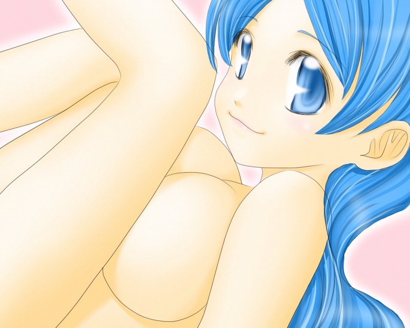 blue_eyes blue_hair breasts copyright_request long_hair nude solo yuuki-nyan