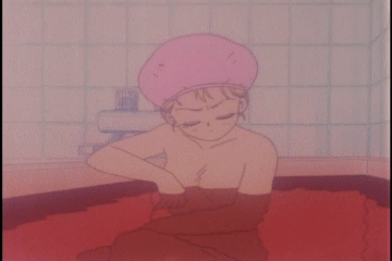1girl animated animated_gif bath bathing bishoujo_senshi_sailor_moon bubble diving fart gif indoors lowres nude red_water shower_cap smelling sniffing solo tile_floor tsukino_usagi underwater_fart