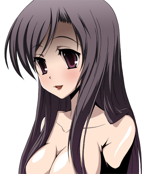 bad_id bad_pixiv_id breasts katsura_kotonoha large_breasts school_days solo topless tsurugi_(artist)