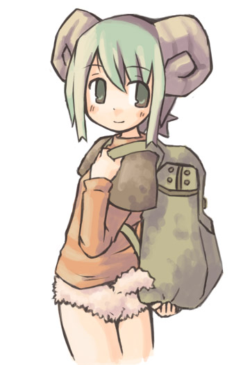 7010 backpack bag copyright_request green_eyes green_hair horns solo