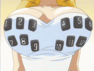 animated animated_gif bouncing_breasts breasts huge_breasts lowres math momozono_mei mouse_(anime) solo