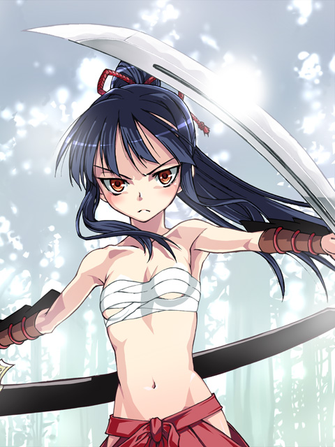 bushidou_(sekaiju) long_hair satou_atsuki sekaiju_no_meikyuu solo sword weapon