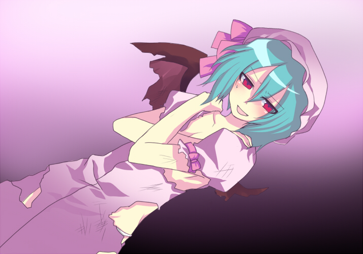 artist_request remilia_scarlet solo torn_clothes touhou wings
