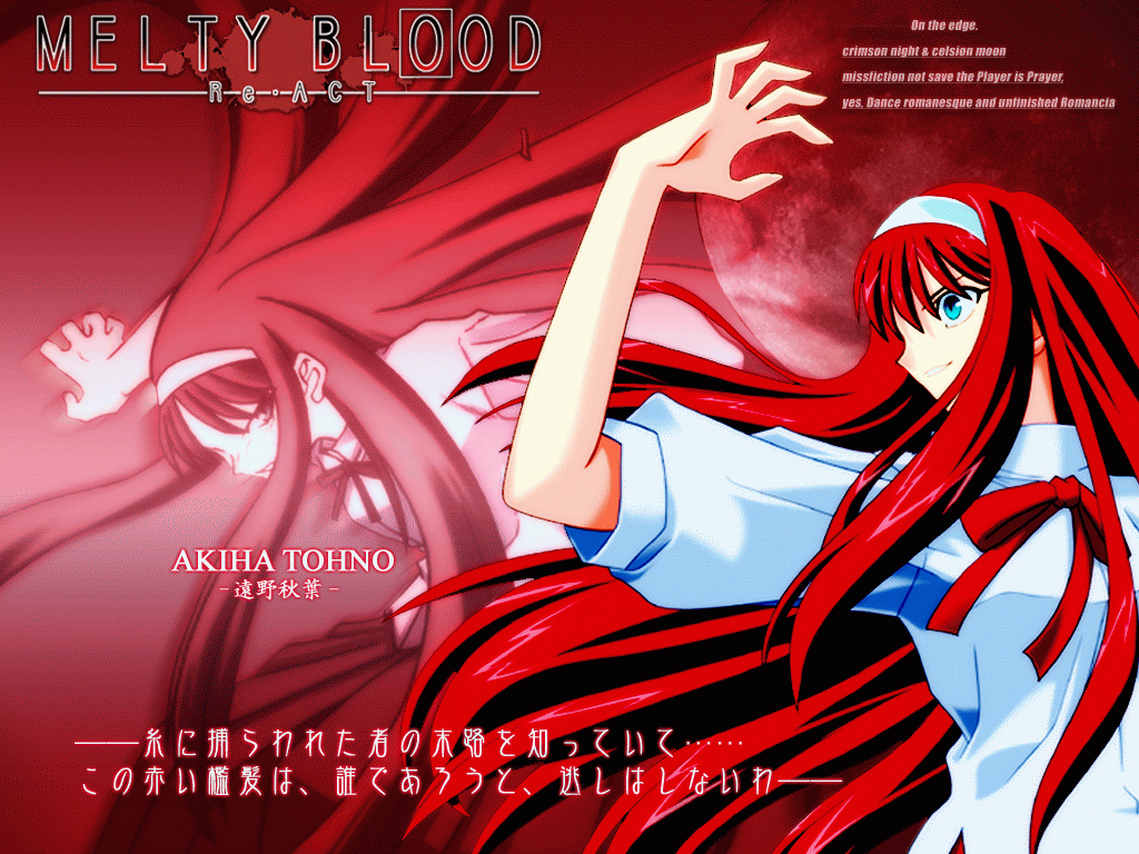 blue_eyes melty_blood red_hair ribbon ribbons tohno_akiha toono_akiha tsukihime wallpaper