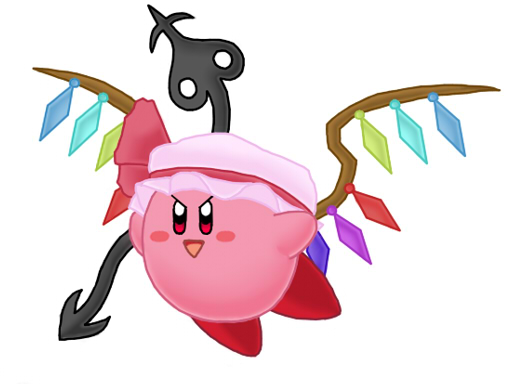crossover flandre_scarlet hat kirby kirby_(series) no_humans parody solo tail touhou wings
