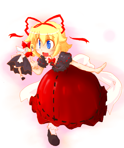 blonde_hair bubble_skirt golden_pe_done medicine_melancholy oekaki short_hair skirt solo su-san touhou